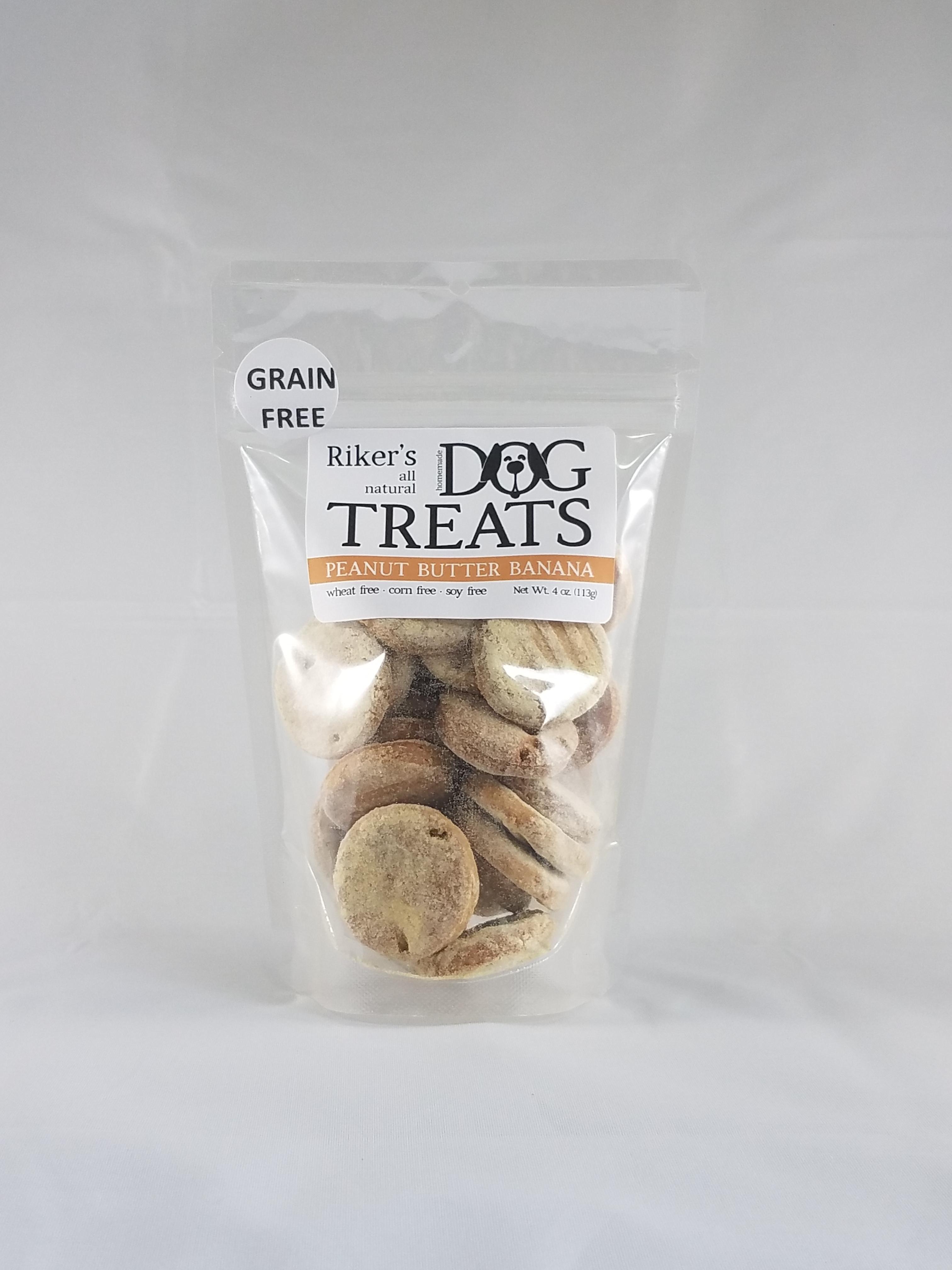 Riker's Peanut Butter Banana Circle Grain-Free Dog Treats, 4-oz