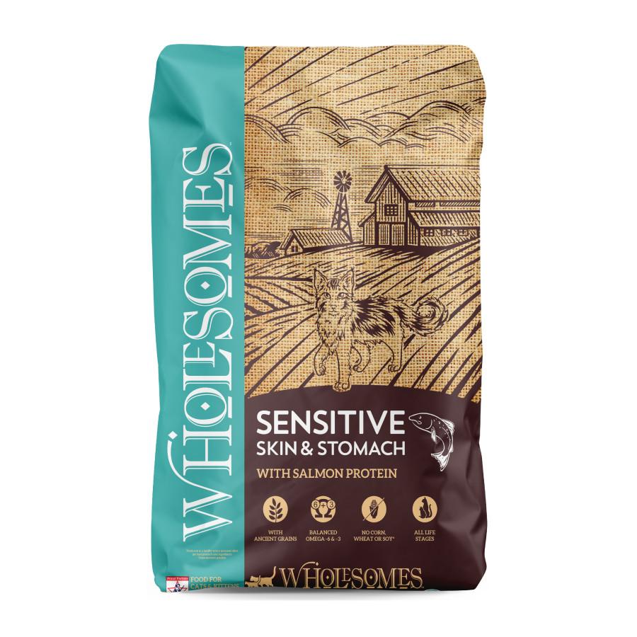 Wholesomes Sensitive Skin & Stomach with Salmon Dry Cat Food