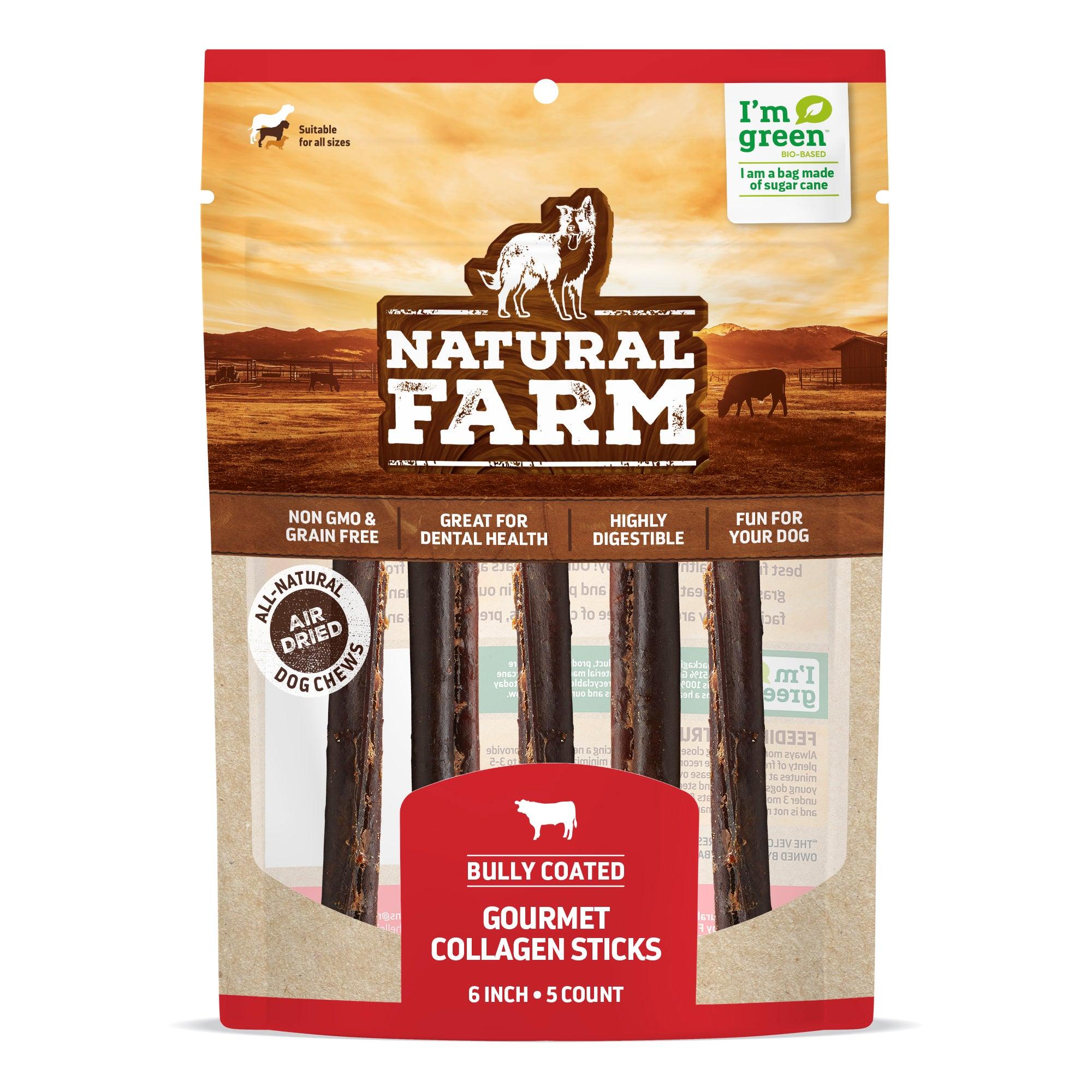 Natural Farm Beef Flavor Gourmet Collagen Sticks Dog Treats, 6-in, 5-pk