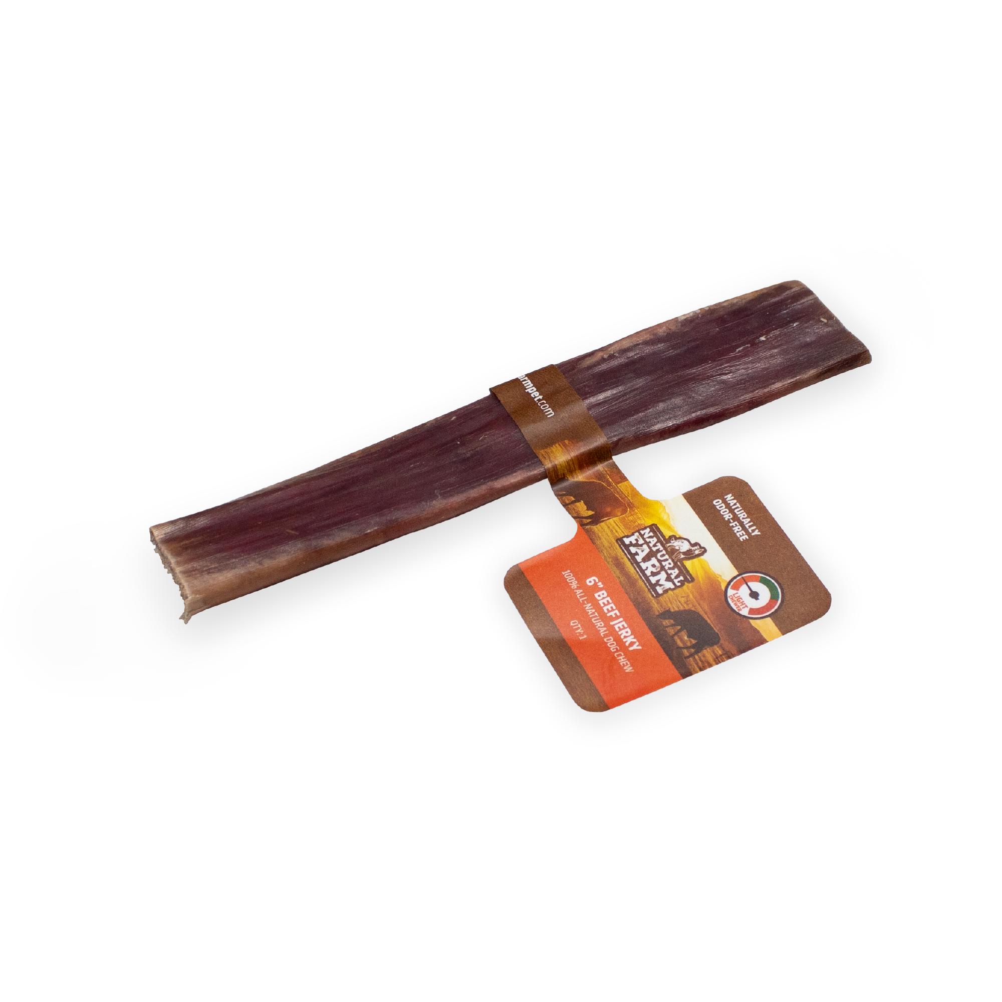 Natural Farm Beef Jerky Dog Treats, 6-in