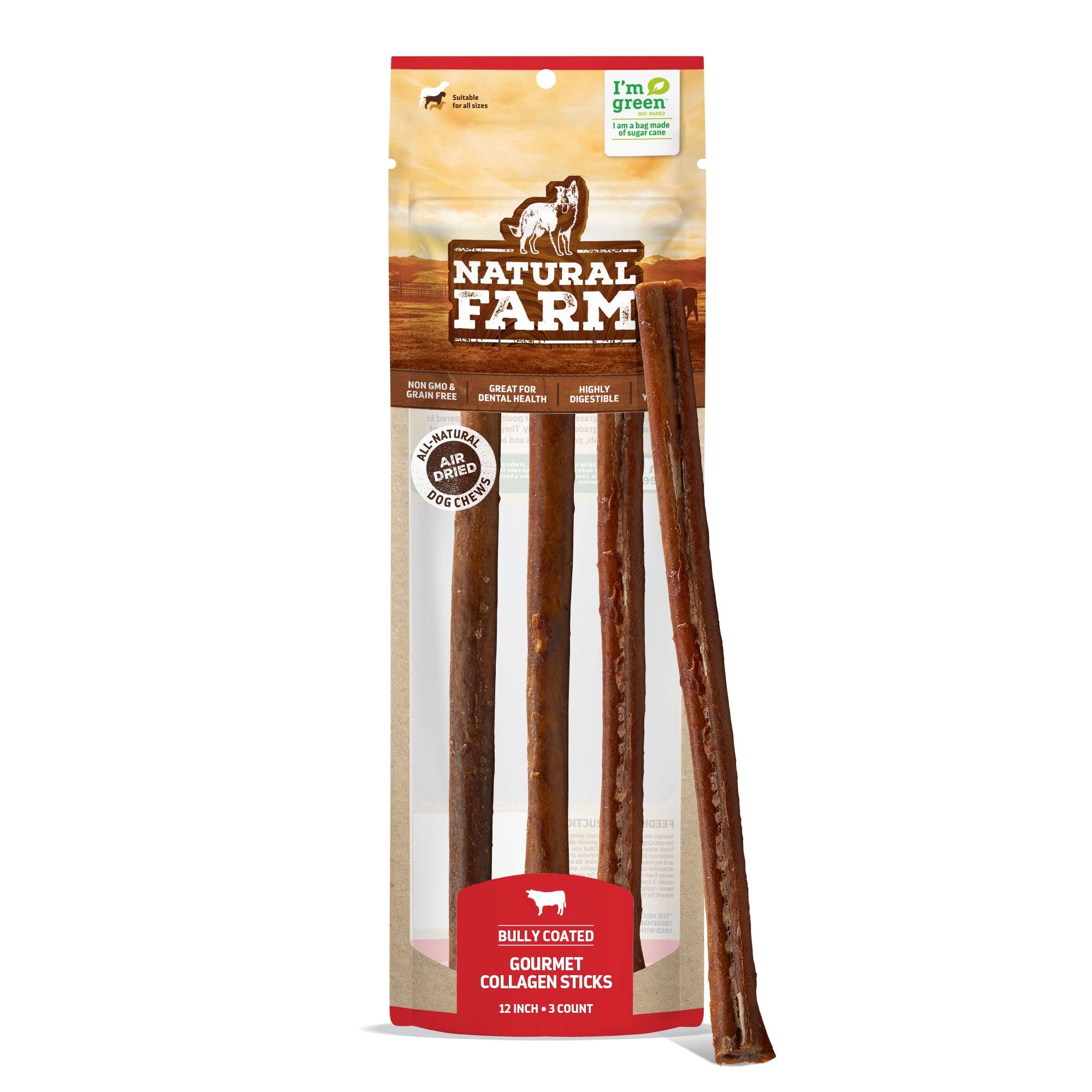Natural Farm Beef Flavor Gourmet Collagen Sticks Dog Treats, 12-in, 3-pk