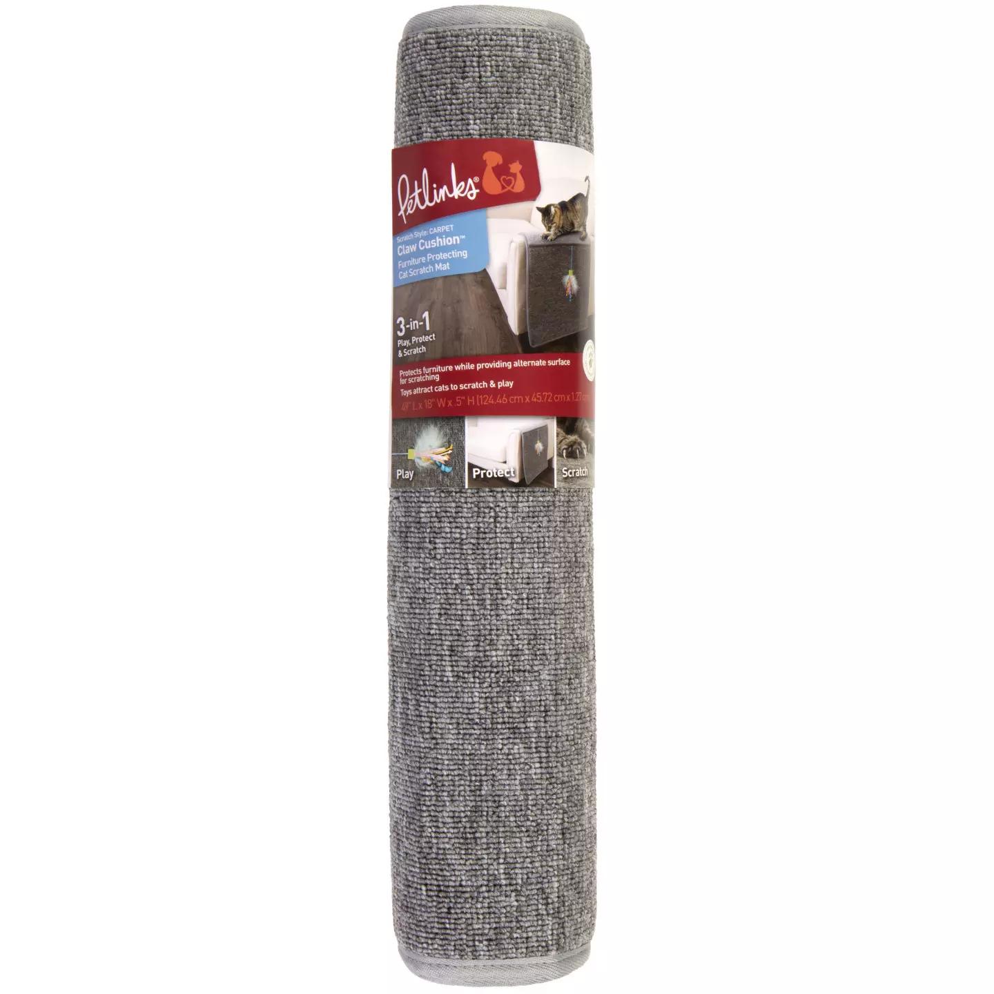 SmartyKat Instincts Claw Cushion Furniture Protecting Cat Scratch Mat, Grey