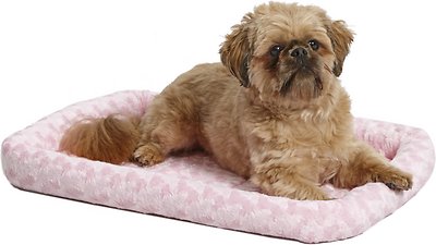 MidWest Quiet Time Fashion Pet Bed & Crate Mat, Pink, 24-in