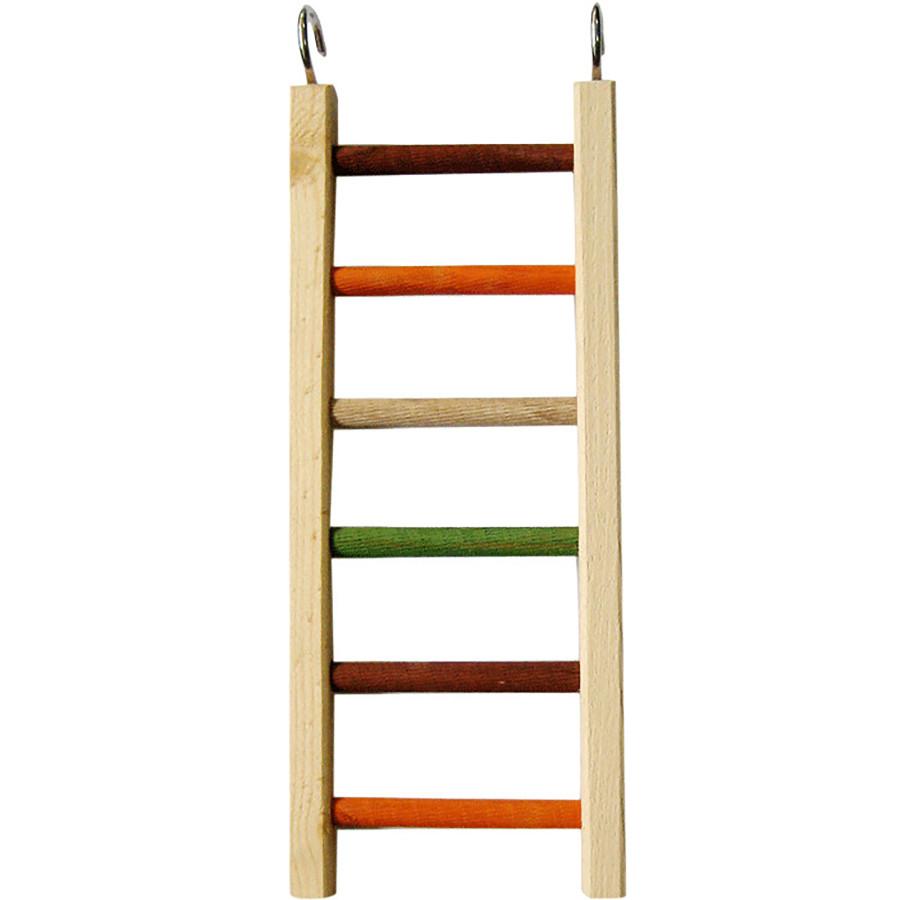 A&E Cage Company Happy Beaks Wooden Hanging Ladder Bird Toy, 14-in