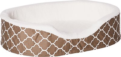MidWest Quiet Time e’Sensuals Teflon Geometric Orthopedic Nesting Pet Bed, Brown, 36-in