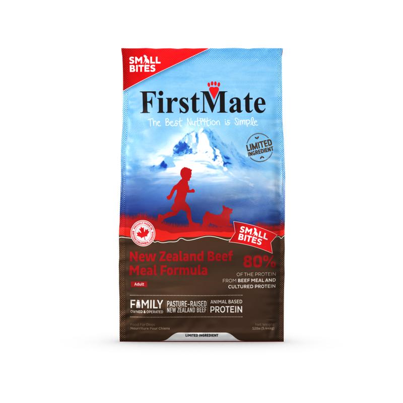 FirstMate Limited Ingredient Diet New Zealand Beef Meal Small Bites Grain-Free Dry Dog Food, 12-lb