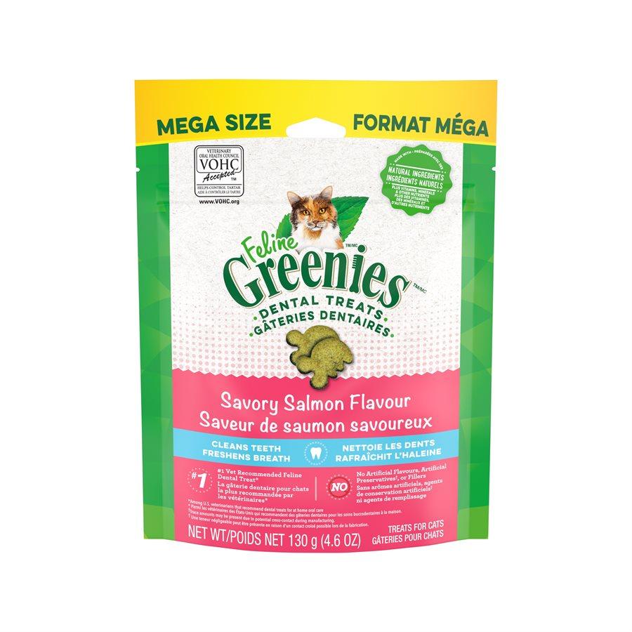 Feline Greenies Savory Salmon Flavor Dental Cat Treats, 130-gram
