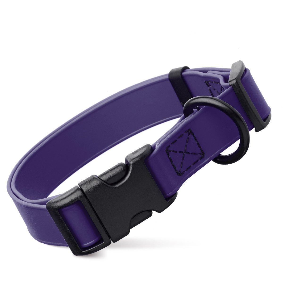 Dogline Biothane Waterproof Collar with Quick Release Buckle for Dogs, Purple