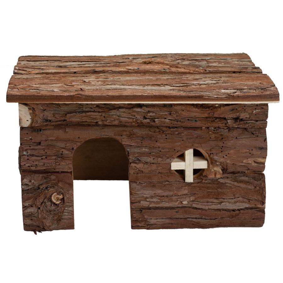 A&E Cage Company Nibbles Log Cabin Hut for Small Animals, Brown, Large