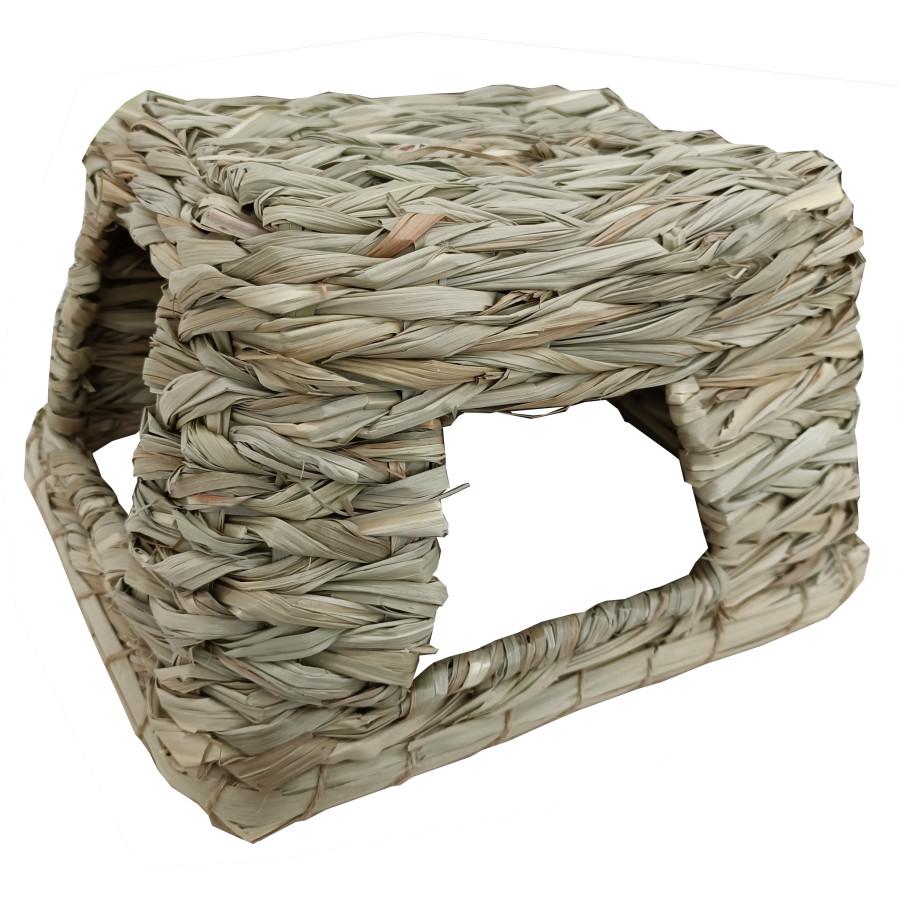 A&E Cage Company Multi-Hole Grass Play Hut for Small Animals, Natural, Medium
