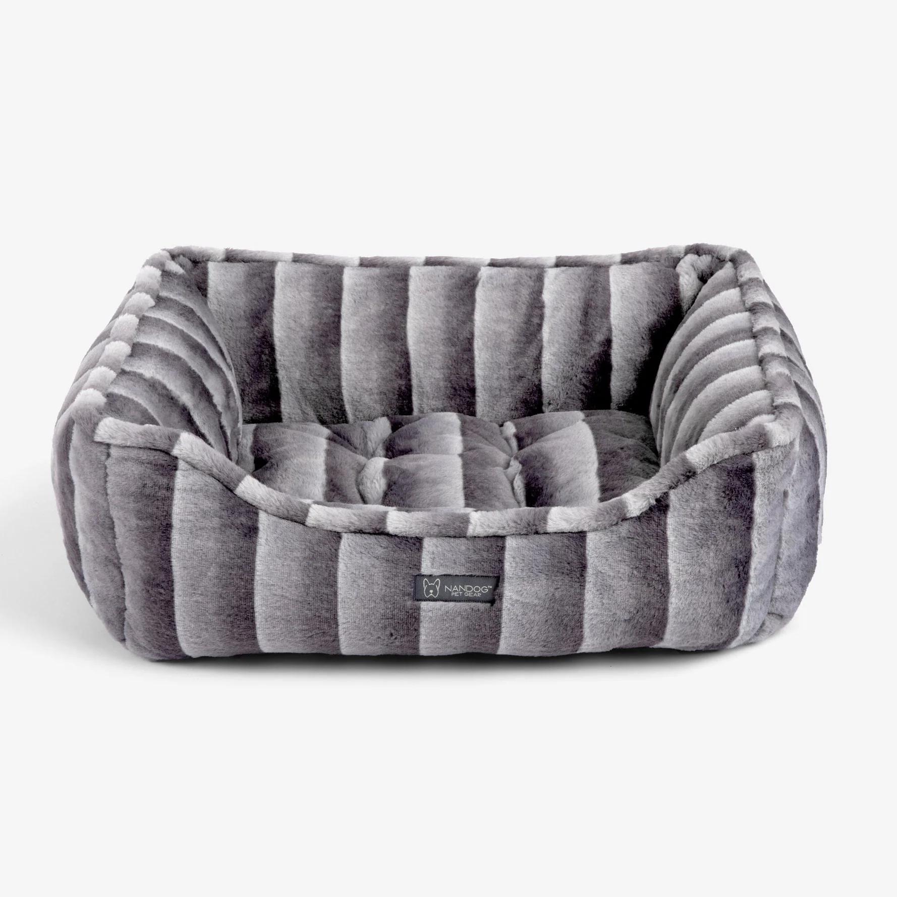 Nandog Cloud Reversible Dog & Cat Bed, Gray Chinchilla, 22-in x 18-in