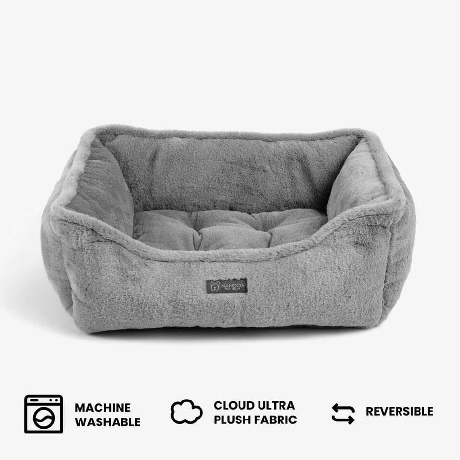 Nandog Cloud Reversible Dog & Cat Bed, Light Gray
