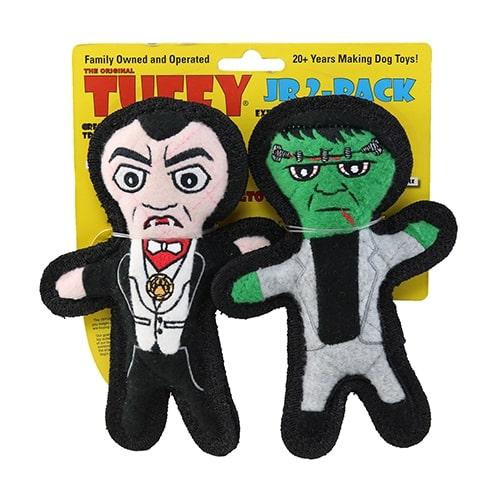 Tuffy Holiday Dracula & Frankenstein Dog Toy, Junior, 2-pk