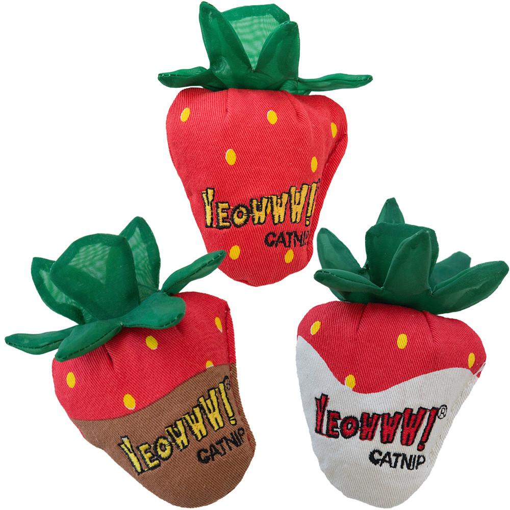 Yeowww! Strawberries Catnip Cat Toy, 3-pk