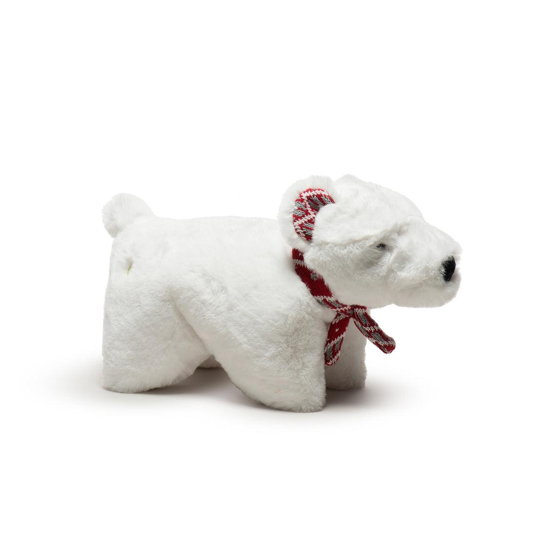 HuggleHounds Nordic Frost Squooshie Polar Bear Dog Toy, Large