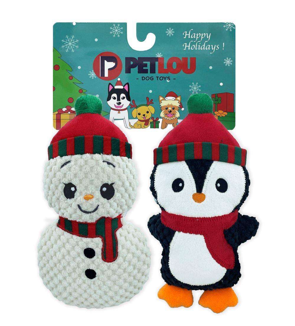 Petlou Christmas Snowman & Penguin Dog Toy