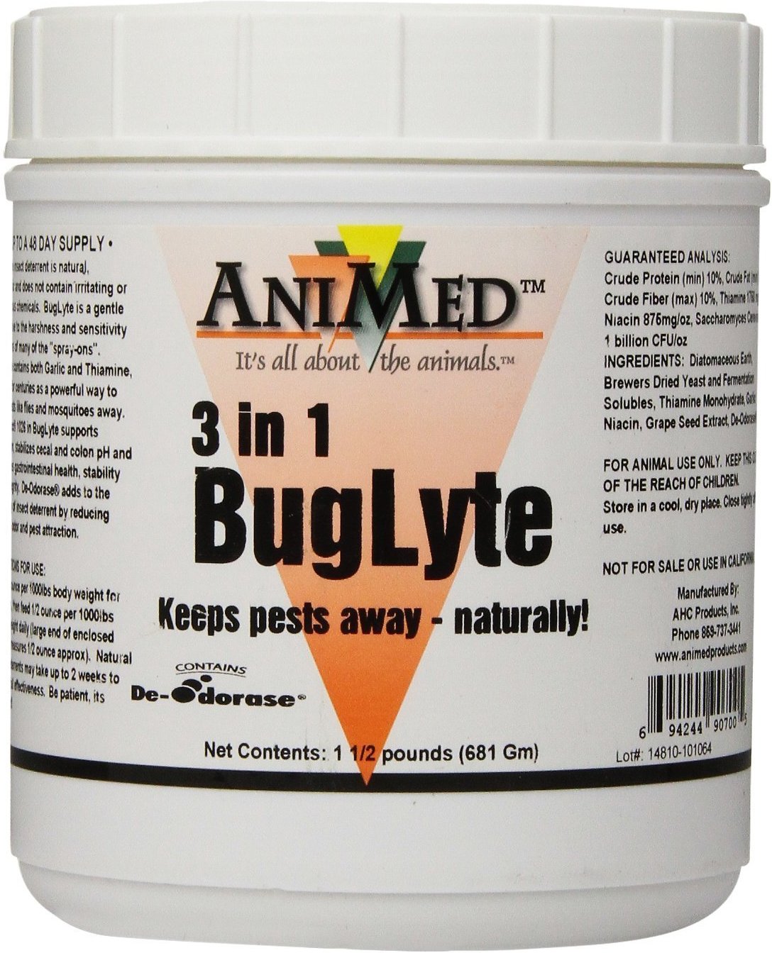 AniMed 3in1 BugLyte Horse Supplement, 1.5-lb tub
