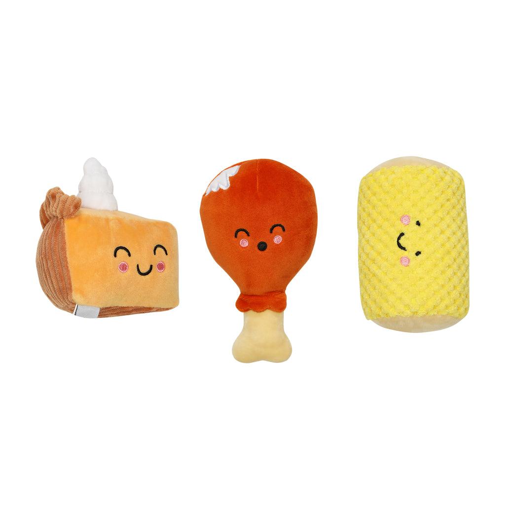 Pearhead Thanksgiving Dinner Dog Toy Set, 3-pk