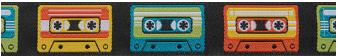 Lodi and Lewi Dog Collar, Mixed Tape, 1-in x 12-20-in