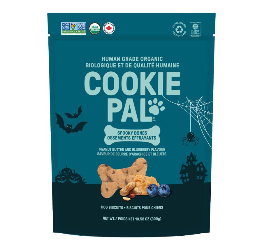 Cookie Pal Halloween Spooky Bones Peanut Butter & Blueberry Dog Treats, 10.58-oz