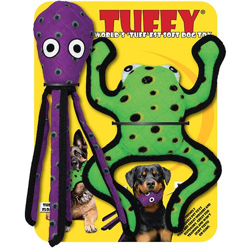 Tuffy Ocean Phrog & Squid Dog Toy