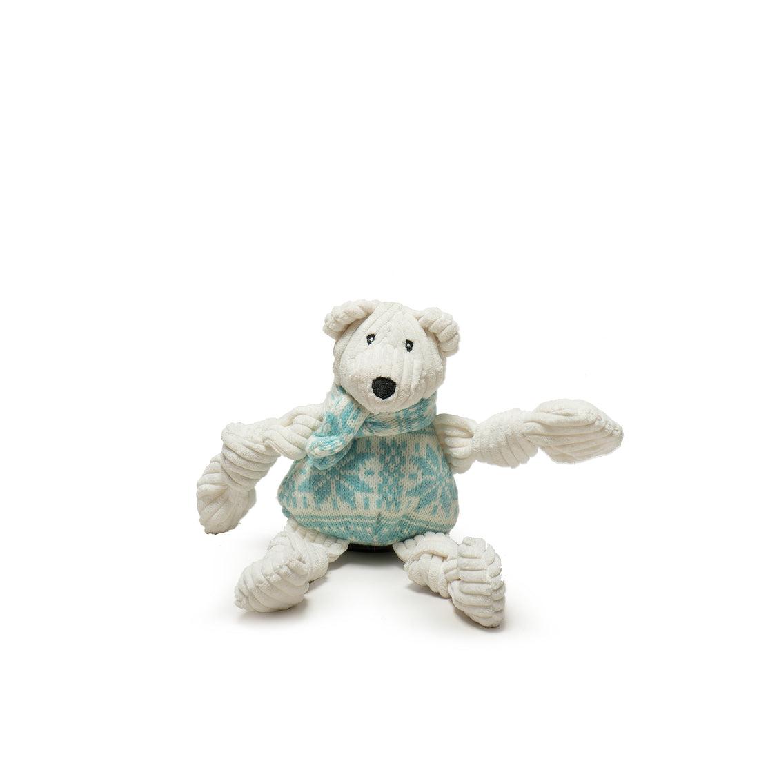 HuggleHounds Tundra Polar Bear Knottie Plush Dog Toy