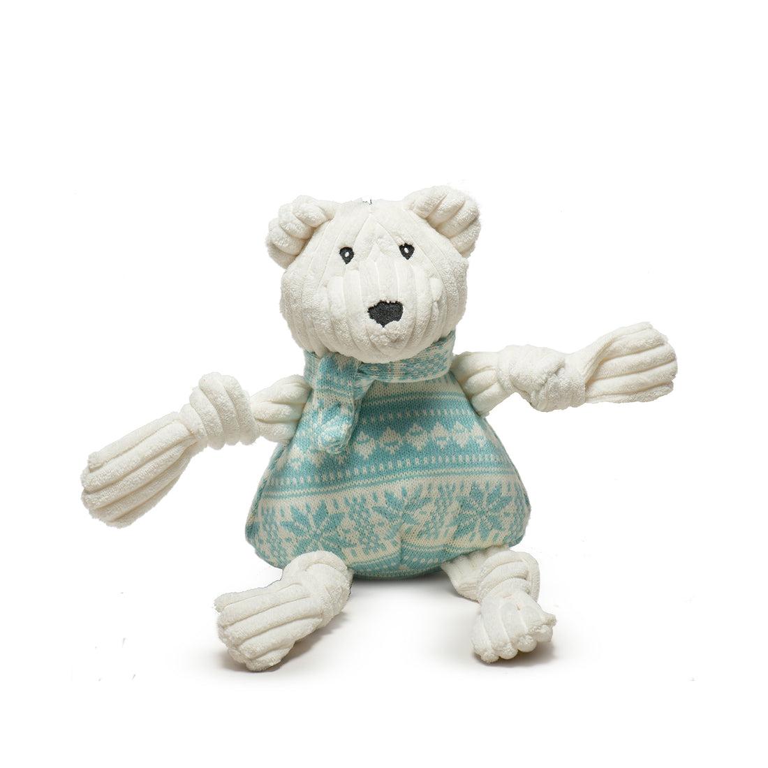 HuggleHounds Tundra Polar Bear Knottie Plush Dog Toy, Large