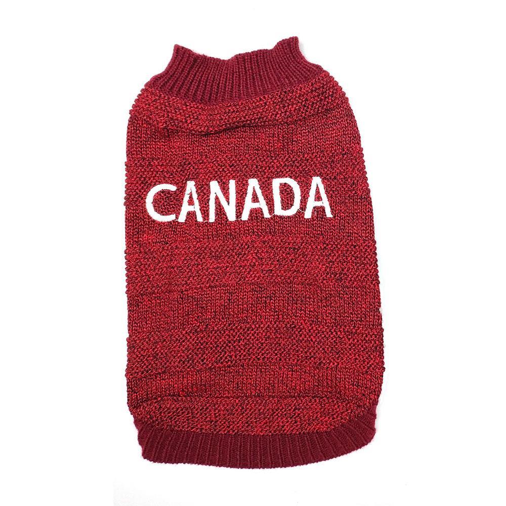Doggie-Q Double Knit CANADA Dog Sweater, 18-in