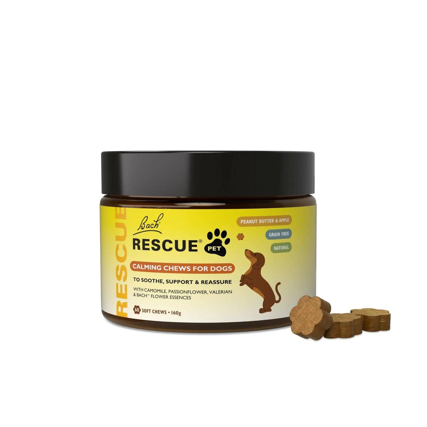 Bach Flower Remedies	 RESCUE Remedy Calming Chews Dog Supplement, 60-count