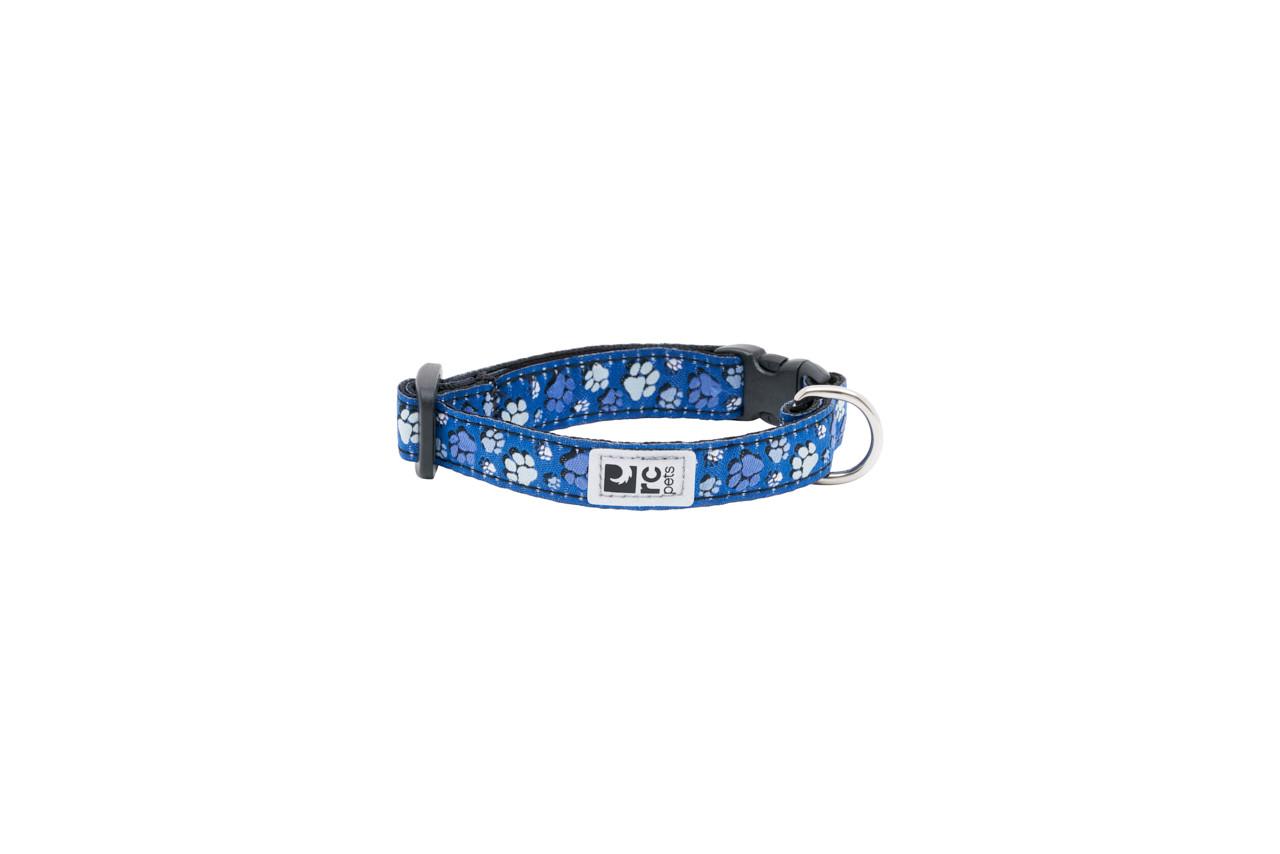 RC Pets Petite Clip Dog Collar, Fresh Tracks Blue, 1/2-in x 8-12-in