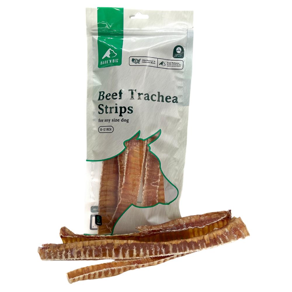BarknBig Beef Trachea Strips Dog Treats, 10-12-in