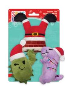 Snugarooz Santa's Fun Dog Toy, 3-pk