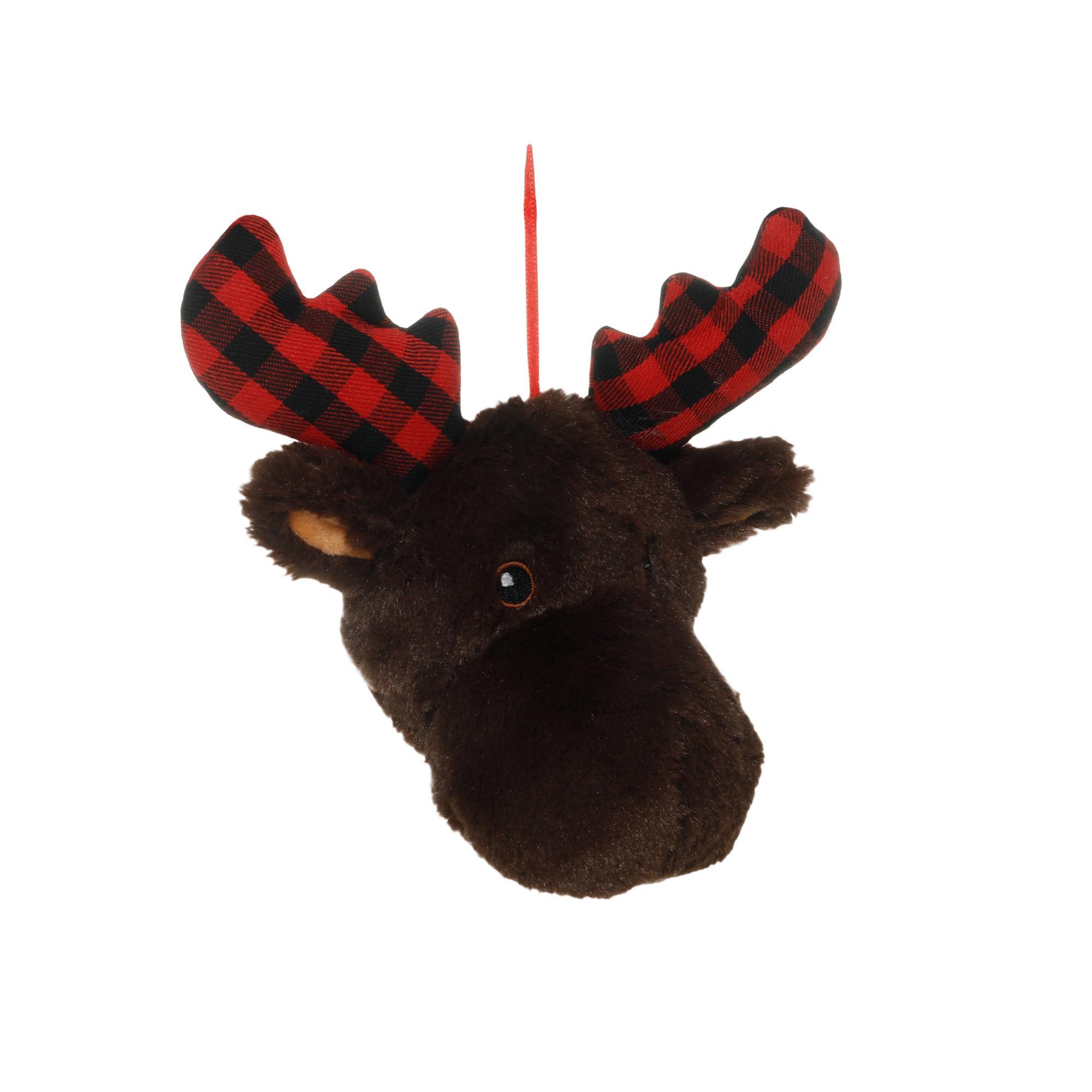 Tall Tails Moose Head 2-in-1 Ball Fetch Dog Toy, Small