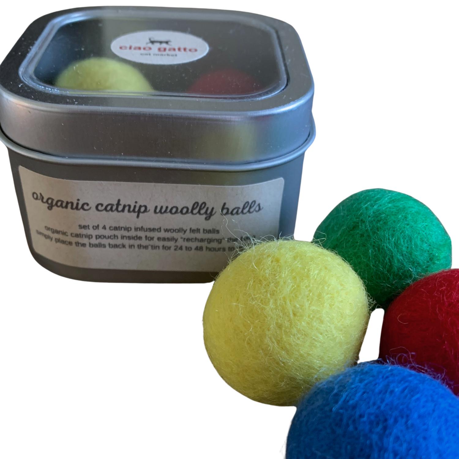 Ciao Gatto Rainbow Organic Catnip Infused Woolly Felt Balls Cat Toy