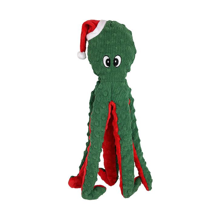 Petlou Dotty Friends 2.0 Christmas Octopus Dog Toy, 16-in