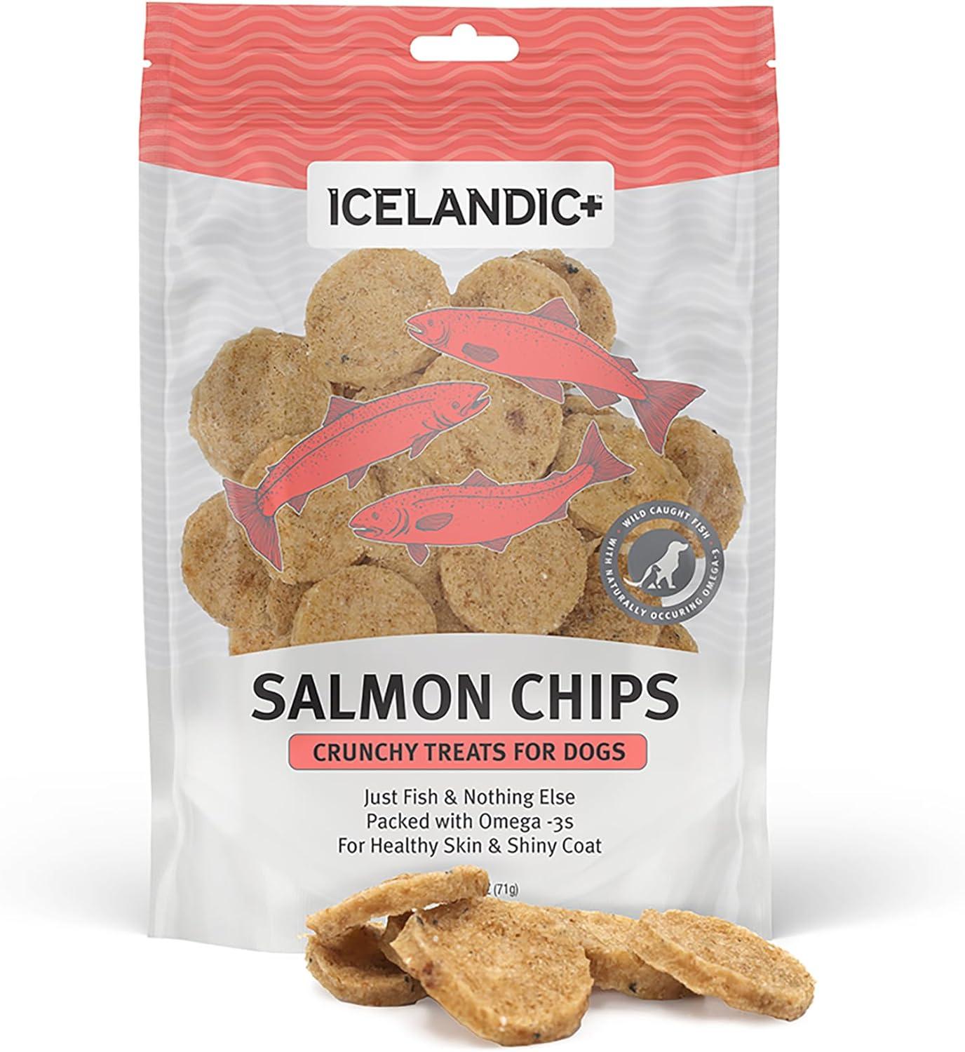 Icelandic+ Salmon Chips Air-Dried Dog Treats, 2.5-oz