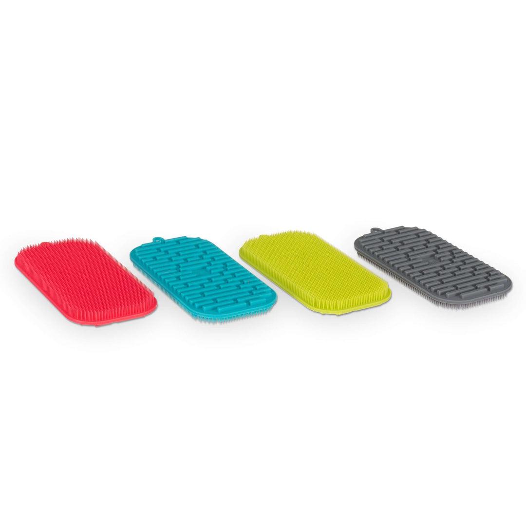Messy Mutts Silicone Dual Sided Dog Bowl Scrubber Sponge, Cool Grey