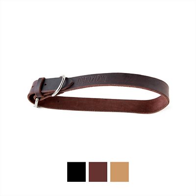 Mighty Paw Leather Dog Collar, Brown, Medium