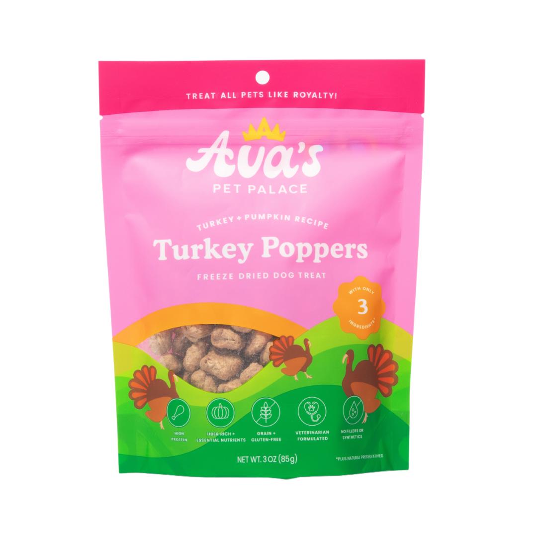 Ava's Pet Palace Turkey Poppers Freeze-Dried Dog Treats