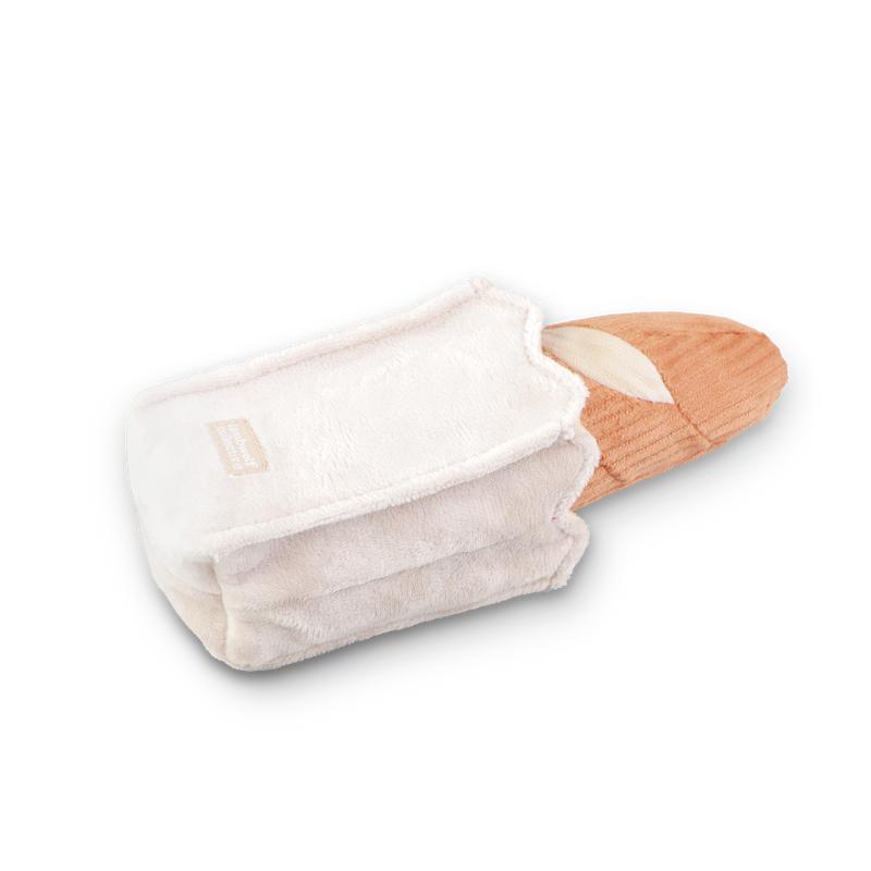 Lambwolf Collective Mini Baguette crinkly Paper Bag & Squeaky Dog Toy