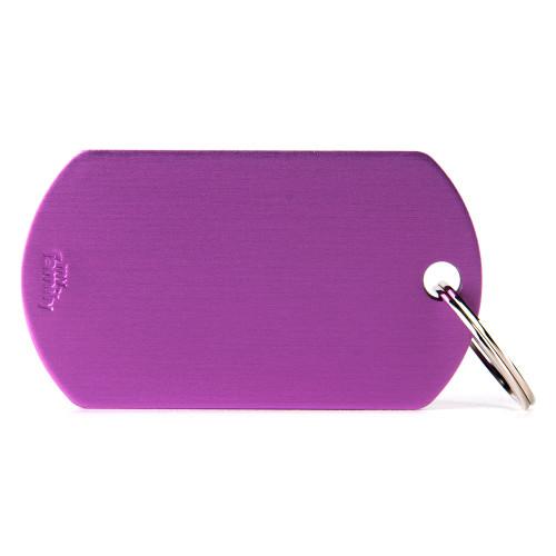 MyFamily Basic Aluminum Military Pet ID Tag, Purple, Big
