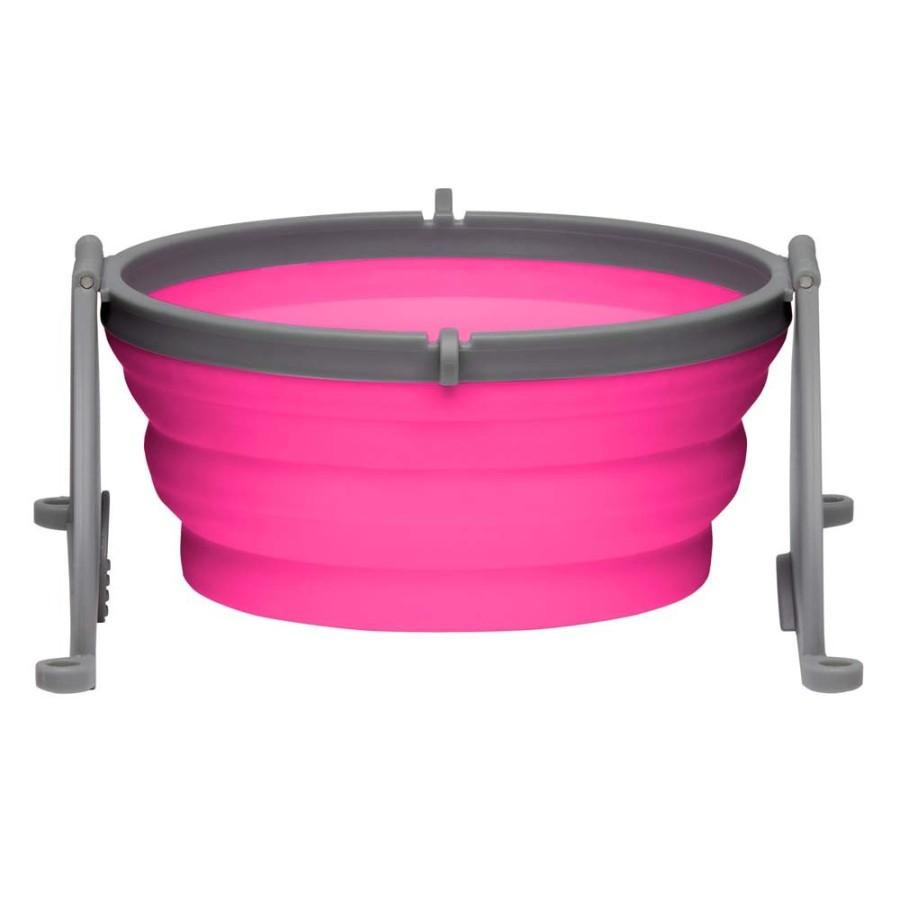 Loving Pets Collapsible Dog Travel Bowl, Pink, Small