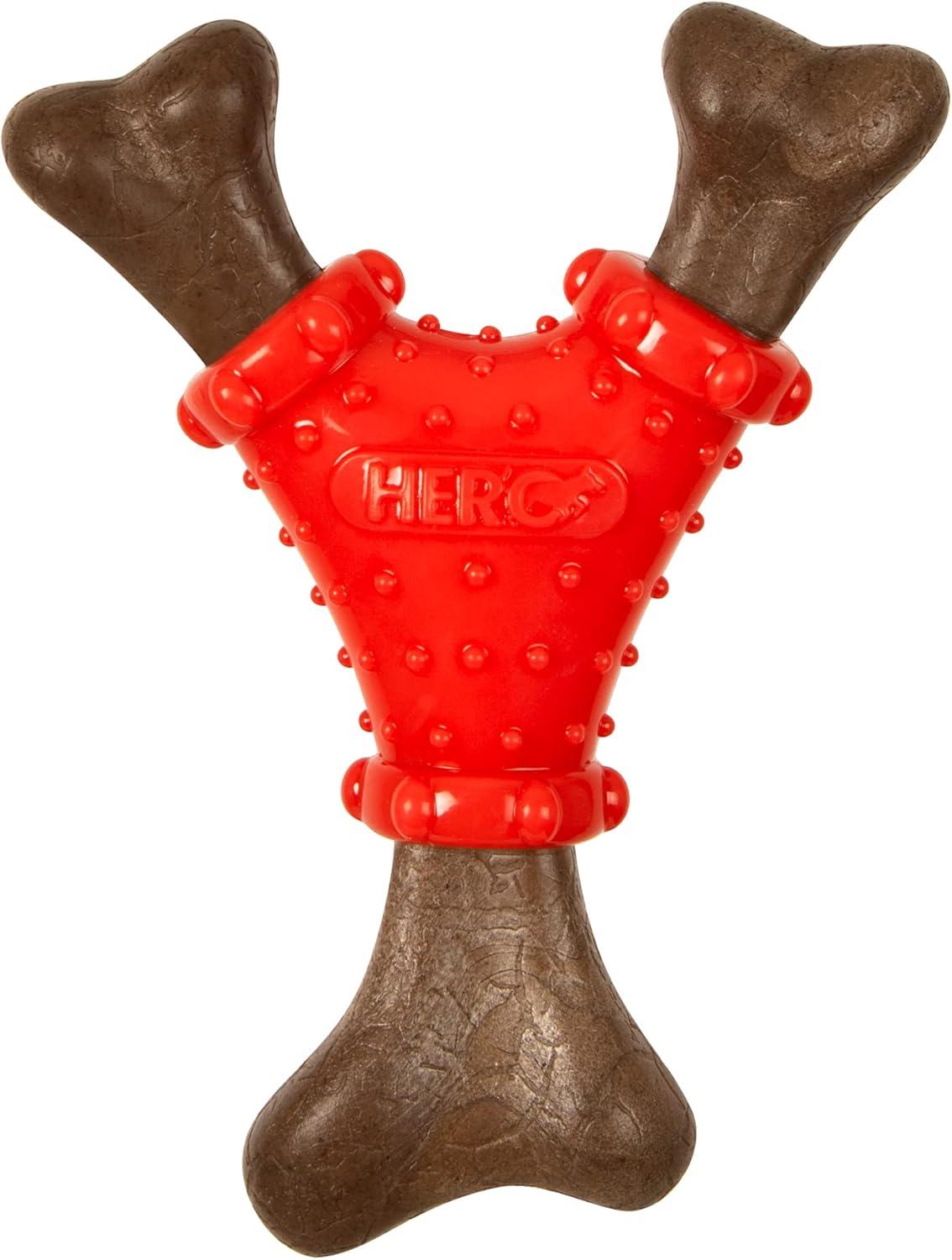 Hero Bonetics Noisy Joint Wishbone Dog Toy, Large