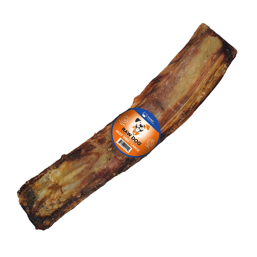 Raw Dog Natural Chews Beef Ribs Dog Treats, 12-in