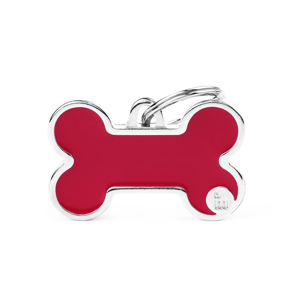 MyFamily Basic Handmade Bone Pet ID Tag, Red, Large
