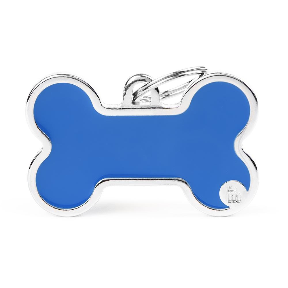 MyFamily Basic Handmade Bone Pet ID Tag, Blue, X-Large