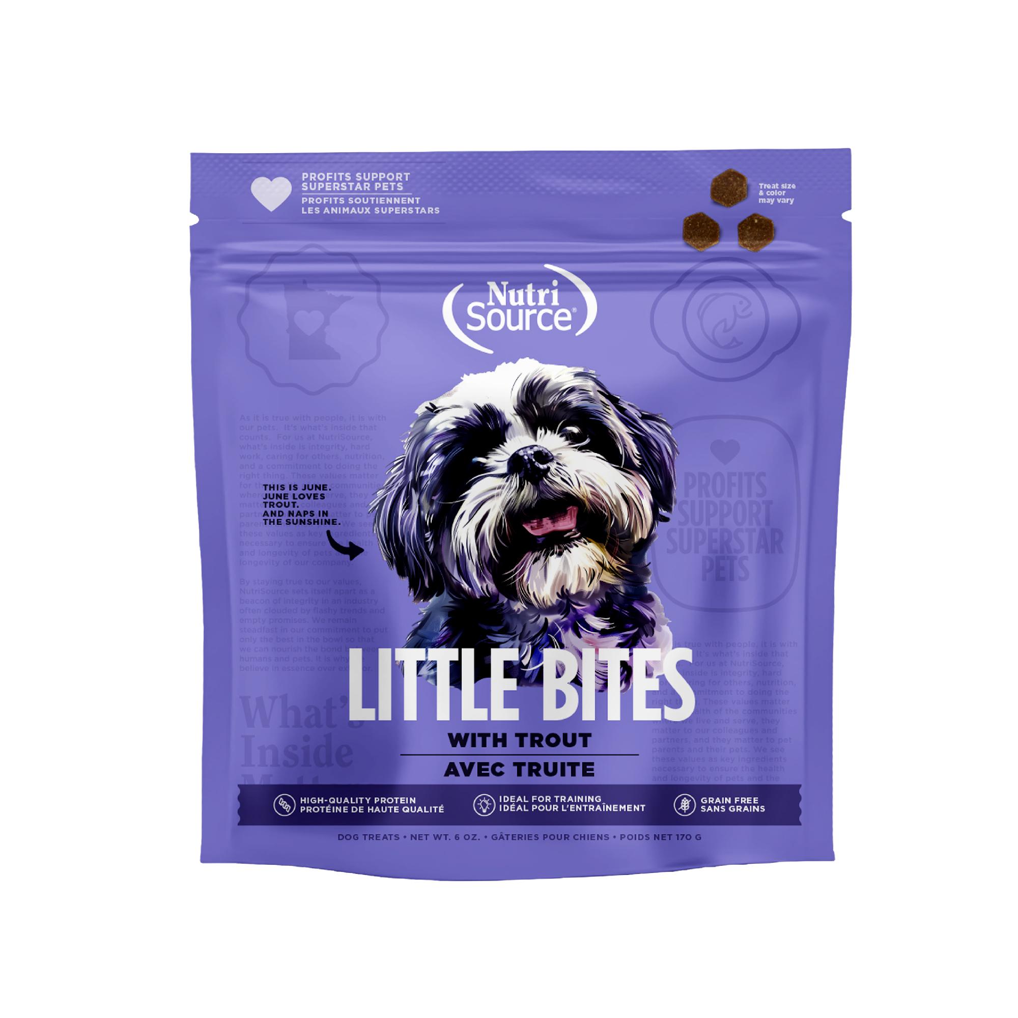 NutriSource Little Bites Trout Grain-Free Dog Treats, 6-oz