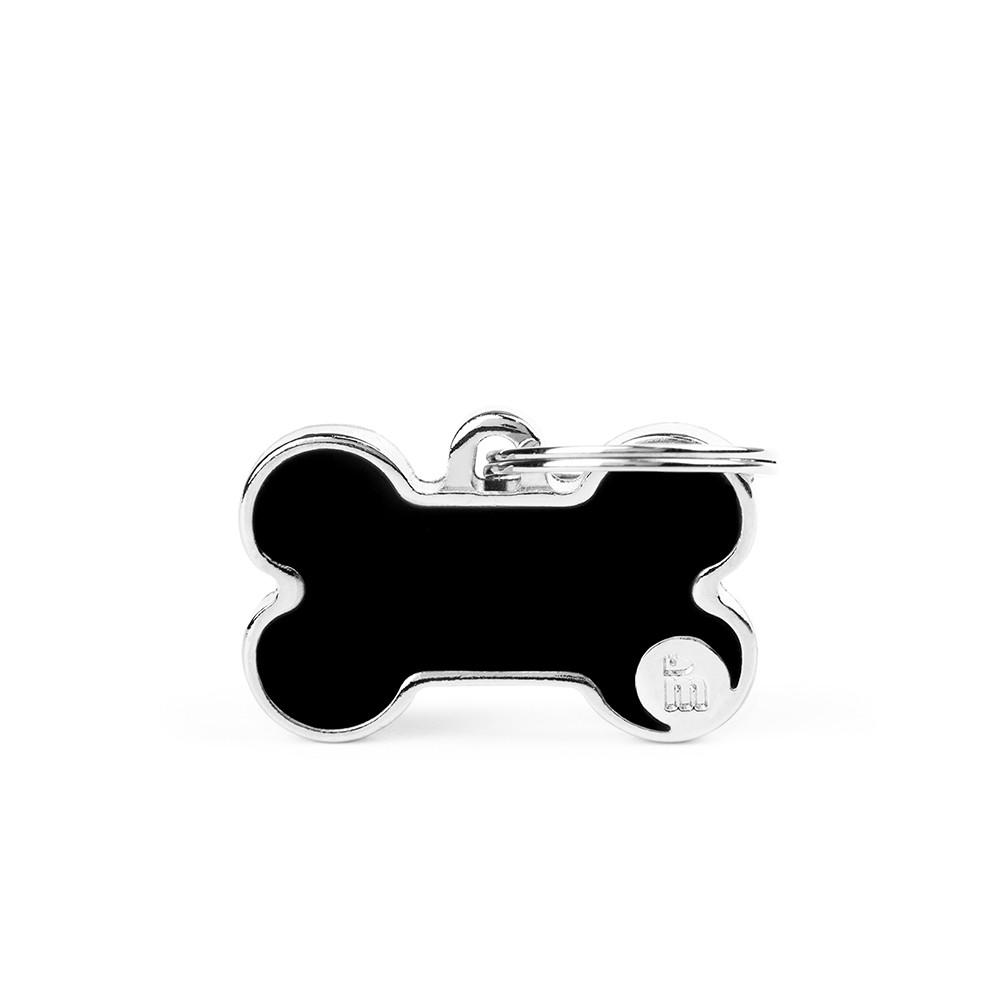 MyFamily Basic Handmade Bone Pet ID Tag, Black, Small