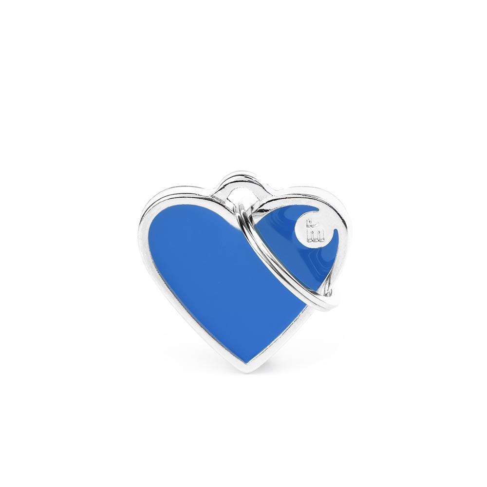 MyFamily Basic Handmade Heart Pet ID Tag, Blue, Small