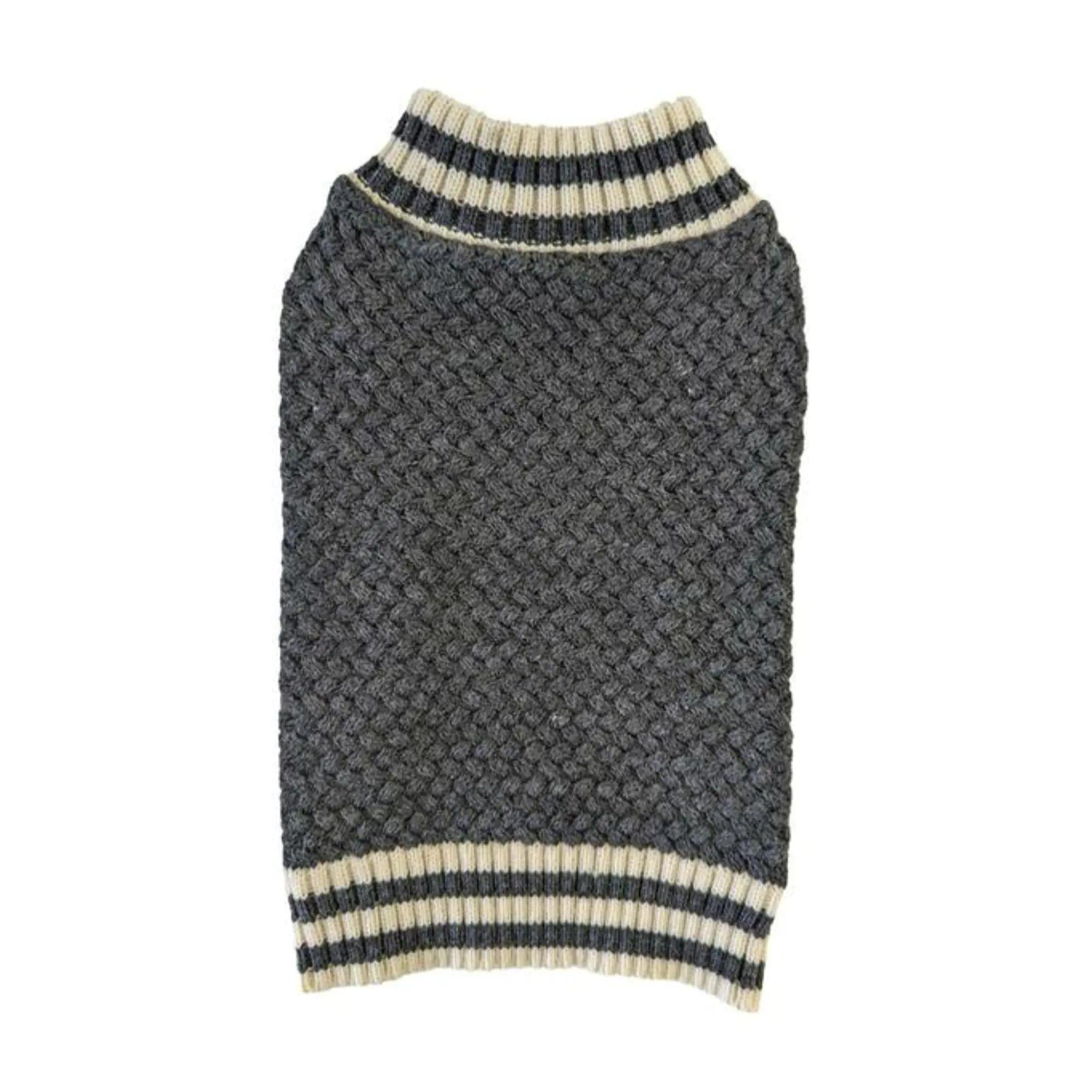 Ethical Fashion Pet Waffle Knit Dog Sweater, Gray, X-Large